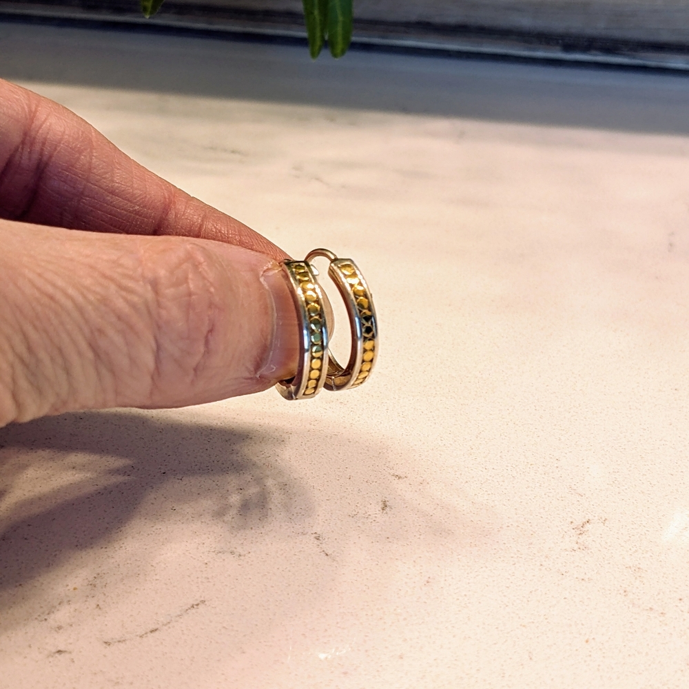 Anna Beck two tone huggie earrings